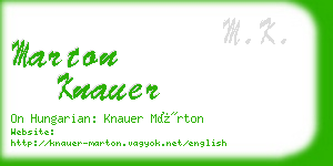 marton knauer business card